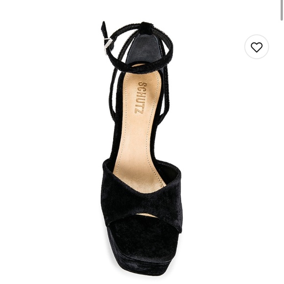 Schutz Black Velvet Aryia Platform Sandal - Picture 5 of 14